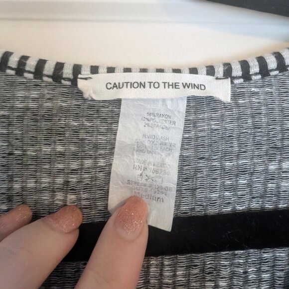 Black and White Striped Mid Dress - Picture 3 of 5